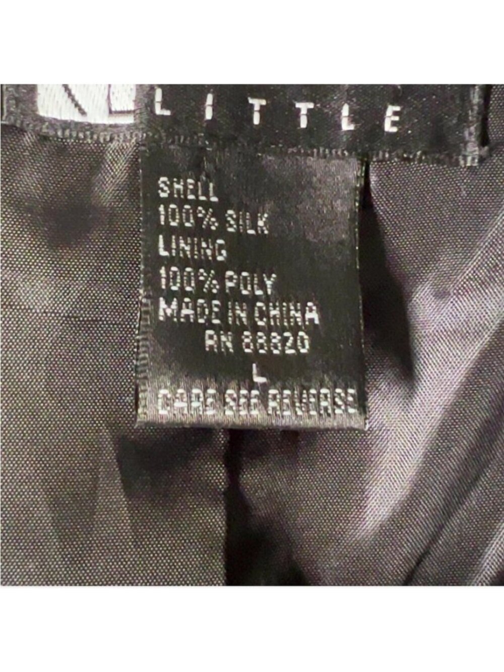 Vintage Carole Little size Large Black and White Silk Patterned Jacket - Picture 4 of 7